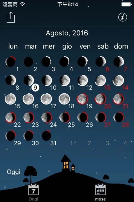 Fasi della luna calendario