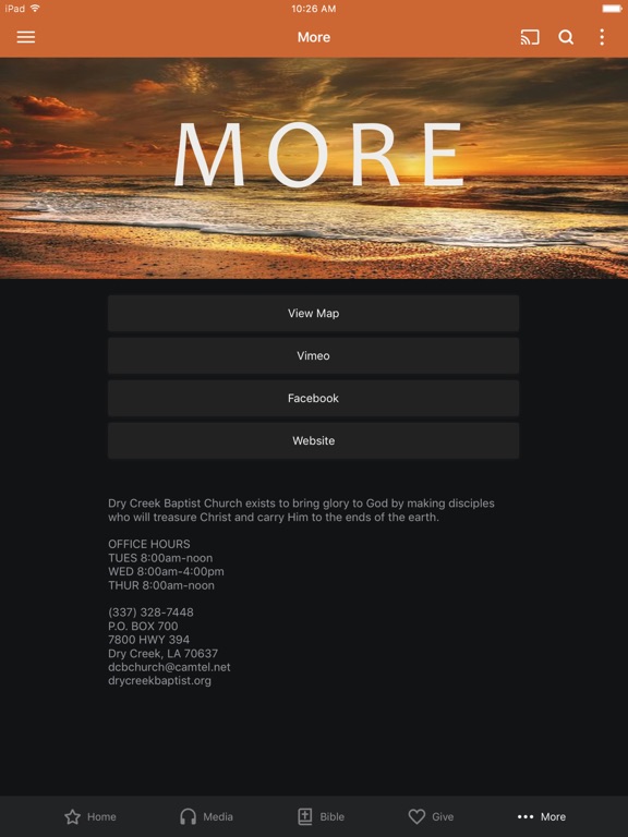 Dry Creek Baptist Church iPad screenshot 3 - Lifestyle app