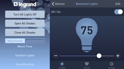 Legrand Lighting Control Screenshot