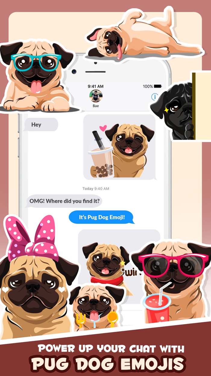 Pug Puppy Dog Emoji and Stickers