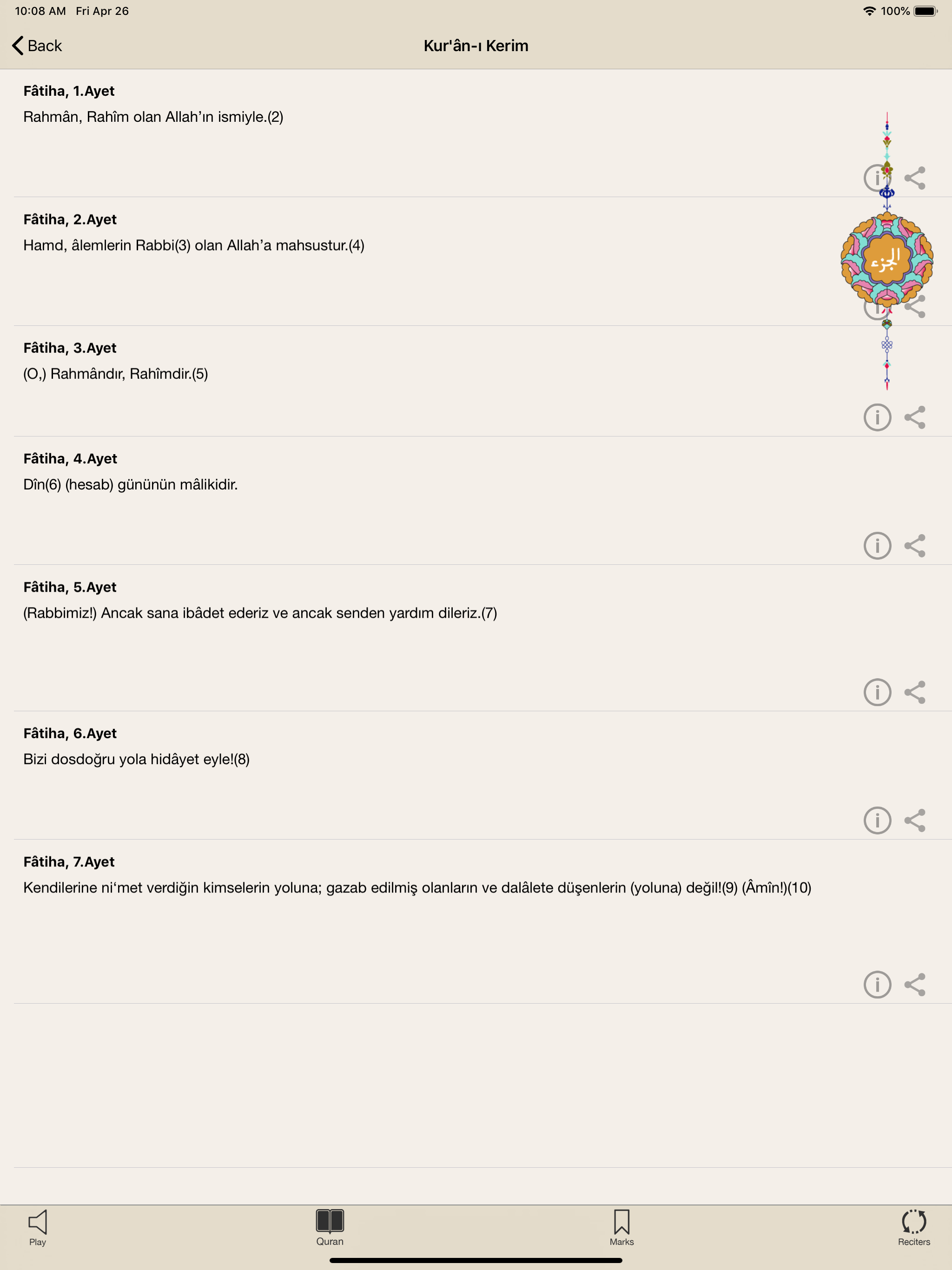 Kur'an-ı Kerim - iPad için screenshot 6