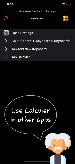 ‎Calcvier - Capture d'écran de la calculatrice de clavier