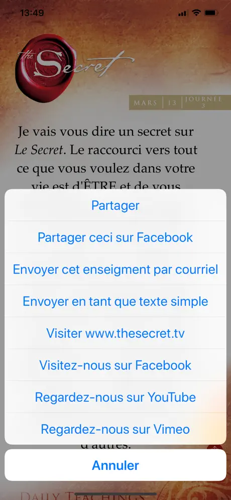 Le Secret - Enseignements