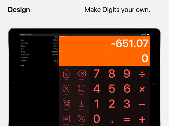 Digits Tape Calculator iPad app afbeelding 1