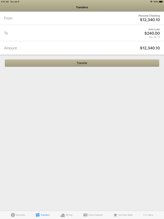 MySCU Mobile iPad screenshot 4 - Finance app