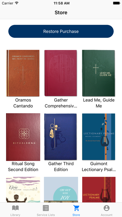 Hymnals Screenshot