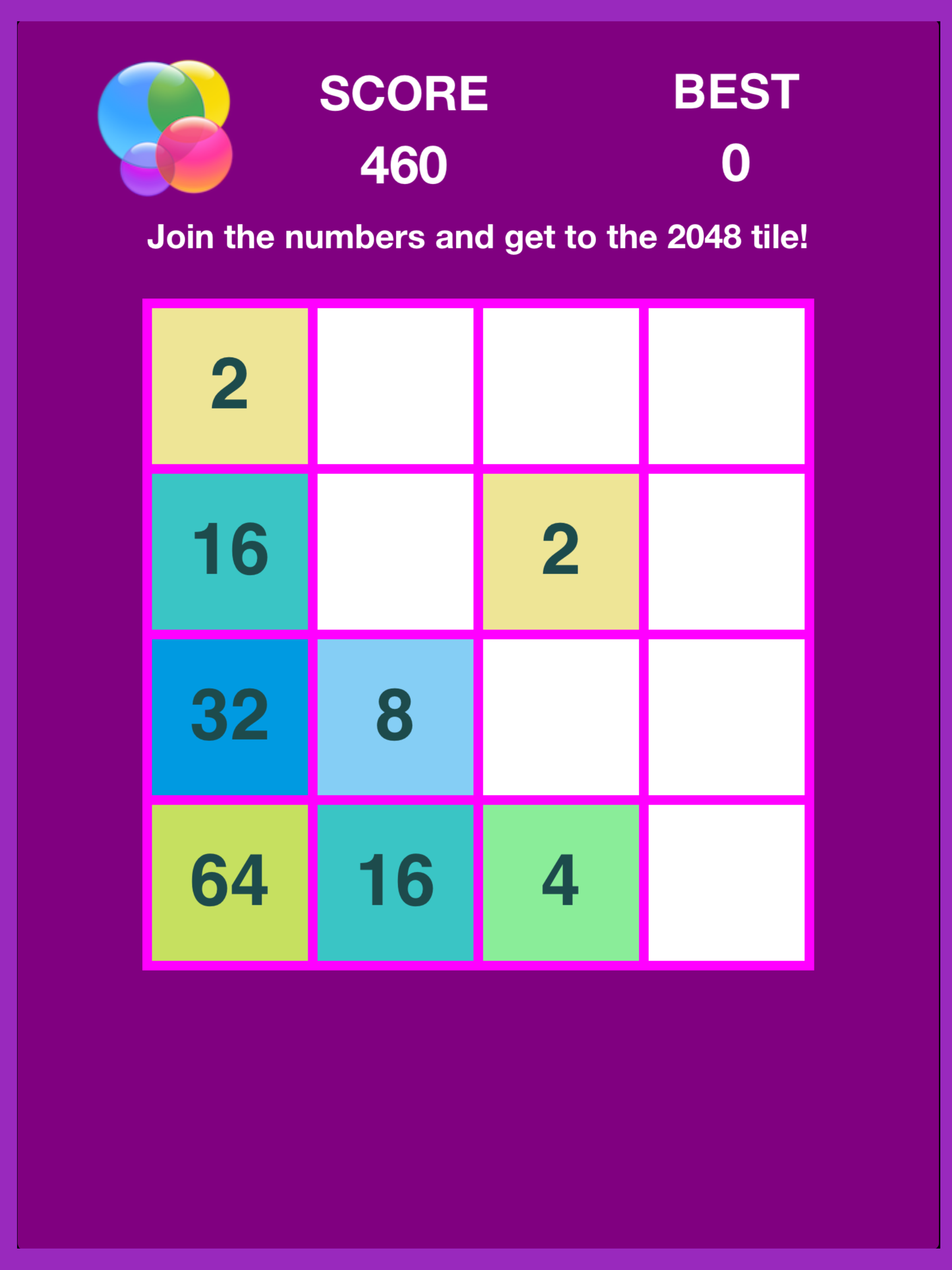 2048 Puzzle Game 512 1024 4096
