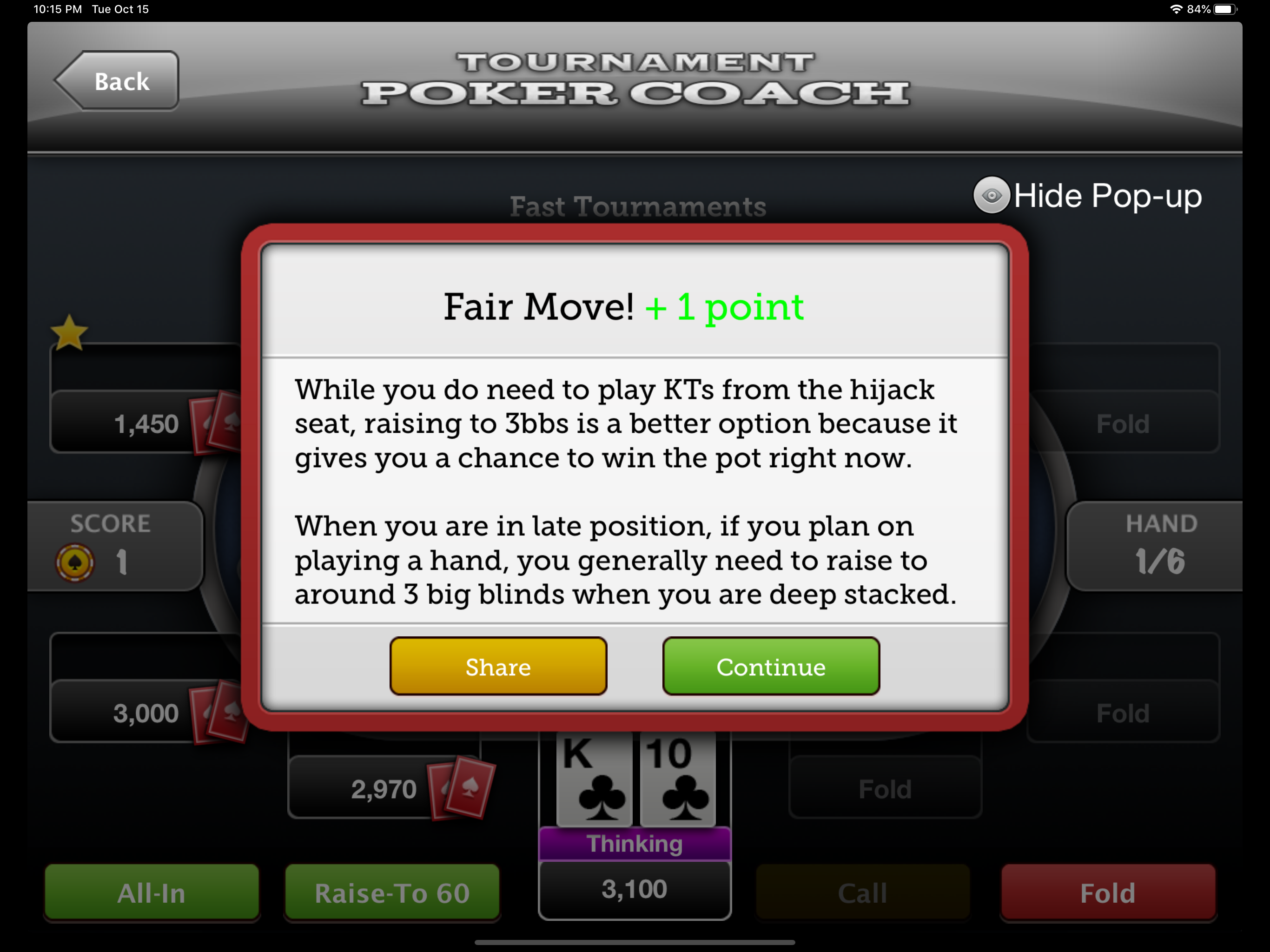 Tournament Poker Coach