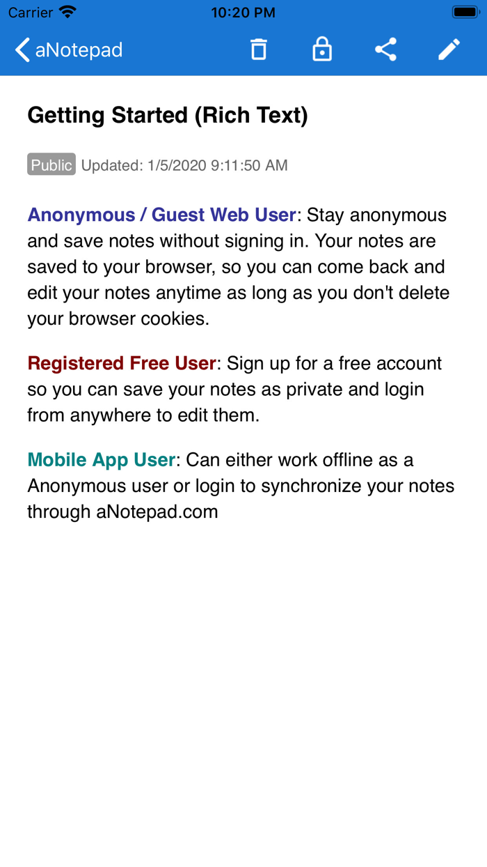 a Notepad - Take and Share Notes