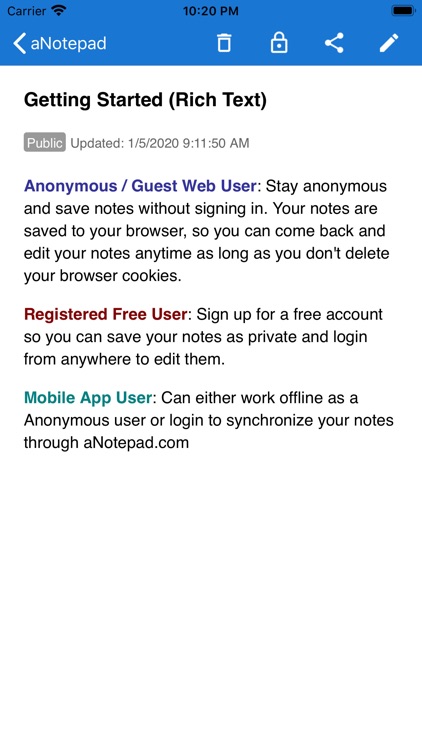 a Notepad - Take & Share Notes