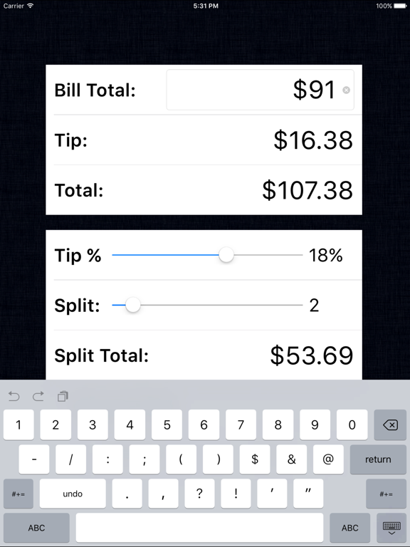 Screenshot #4 pour Tip Calculator % Gold