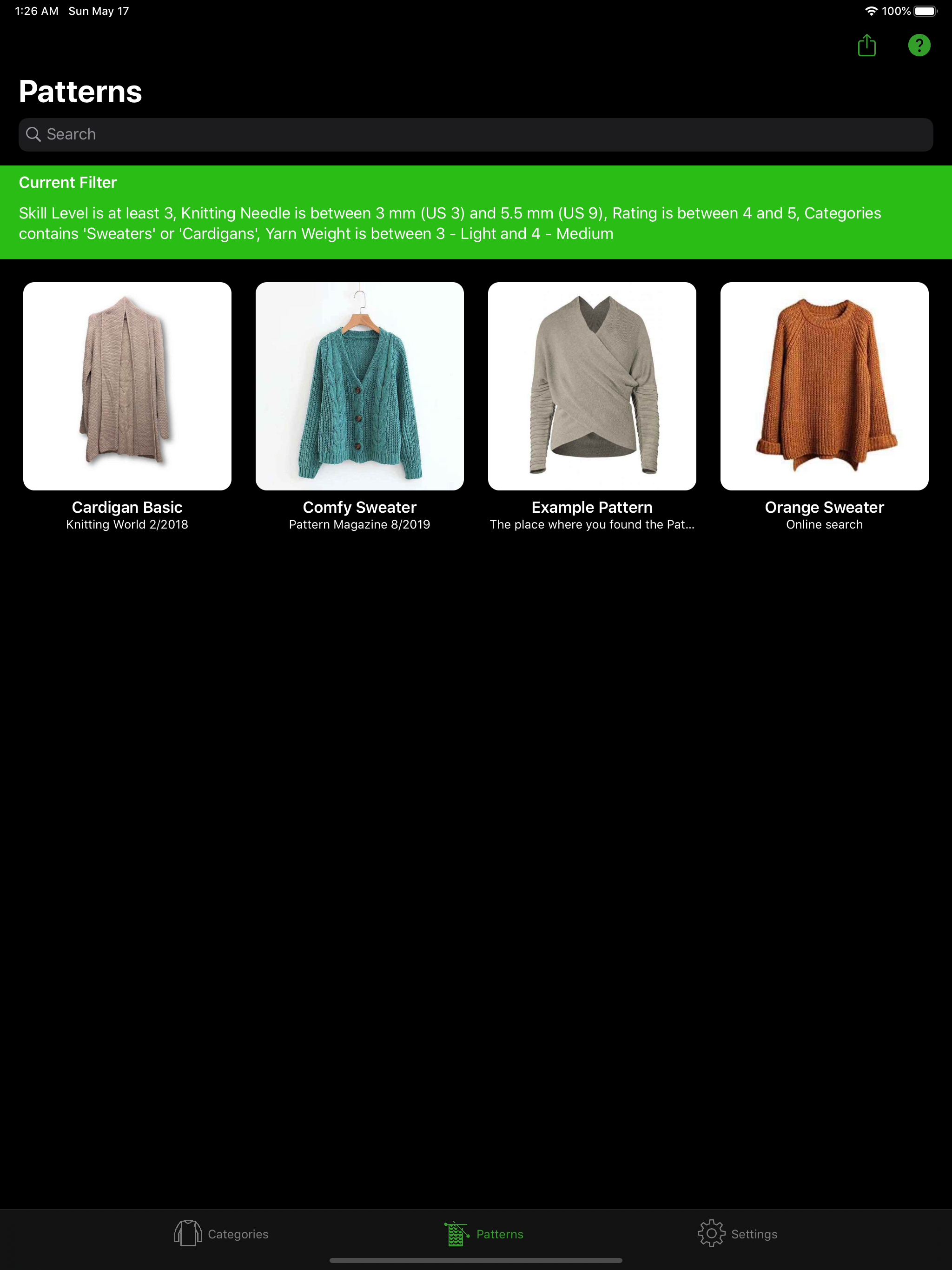 Knitting Patterns Lite