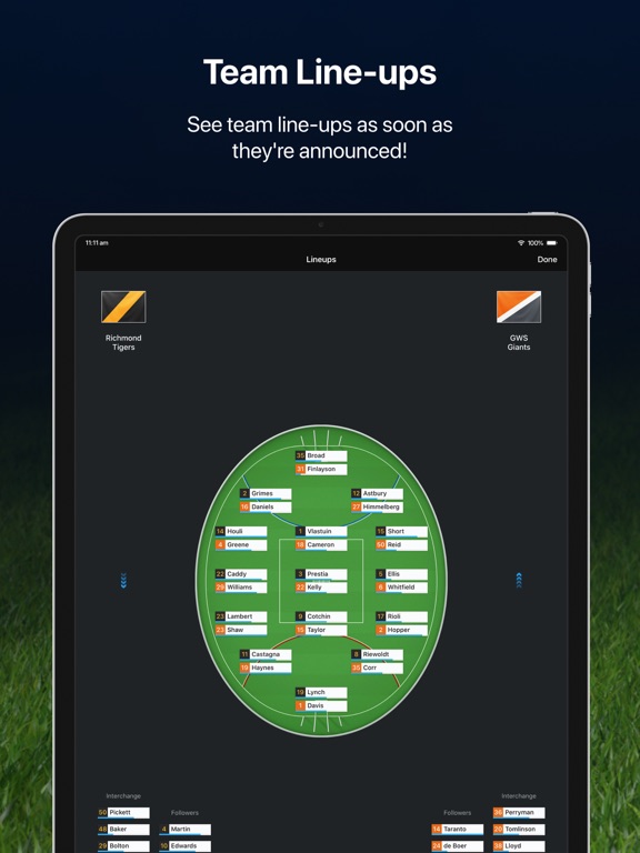 Footy Live for iPad: AFL statsのおすすめ画像2