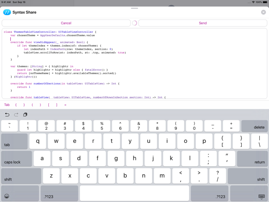 Syntax Share iPad screenshot 1 - Productivity app