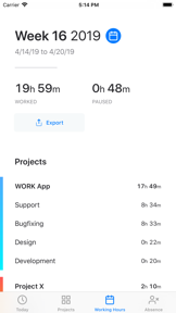 WORK • Time Sheet screenshot