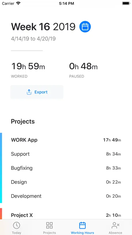 WORK • Time Sheet