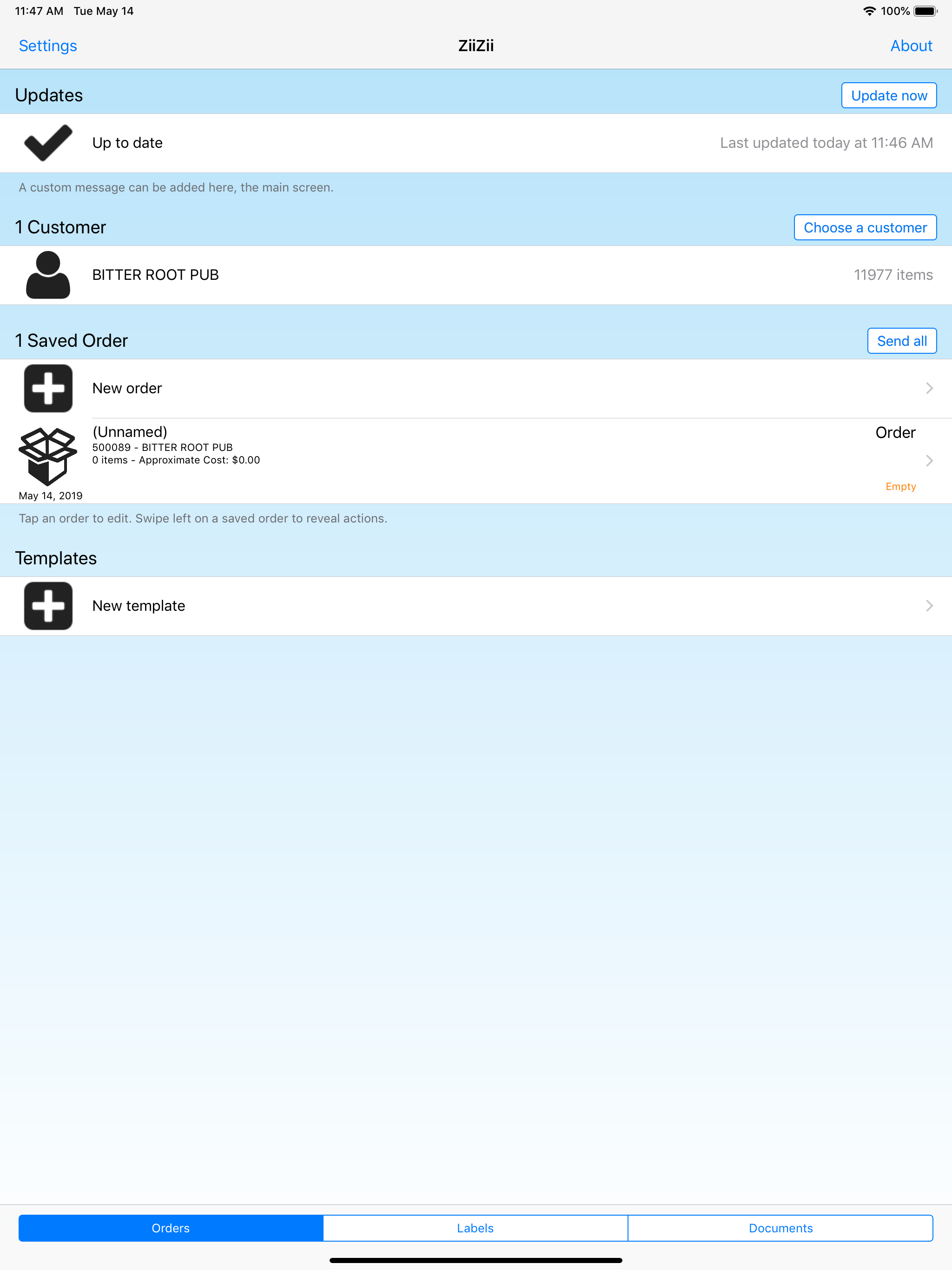 ZiiZii Order Entry