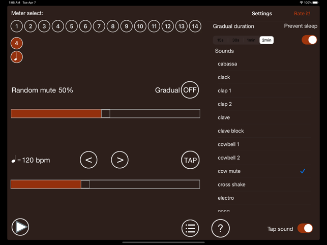 ‎Time Guru Metronome for iPad Screenshot