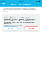 OT Advanced Authentication screenshot
