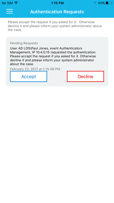 NetIQ Advanced Authentication Screenshot