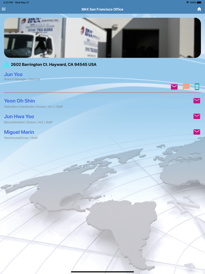 BNX SHIPPING CONTACT