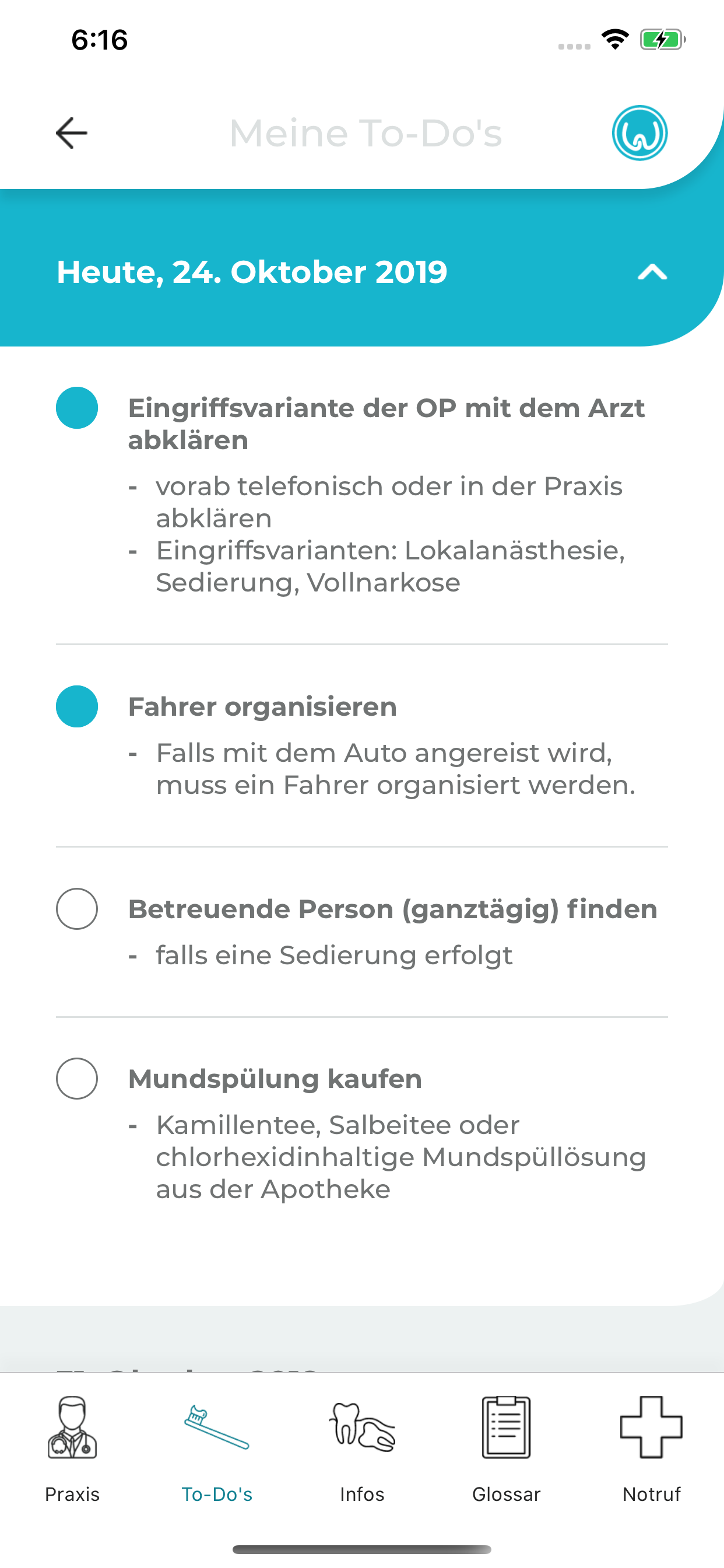 Weisheitszahn App