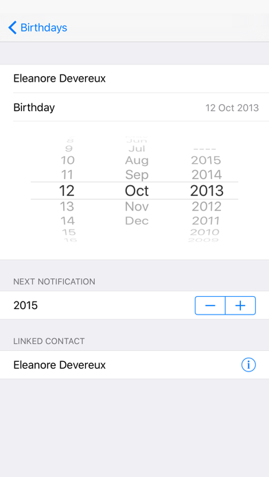 Birthday Memo Screenshot