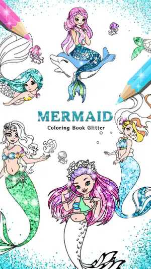 Mermaid Coloring Book Glitter screenshot 1