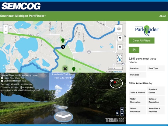 Southeast Michigan ParkFinder iPad screenshot 5 - Health & Fitness app