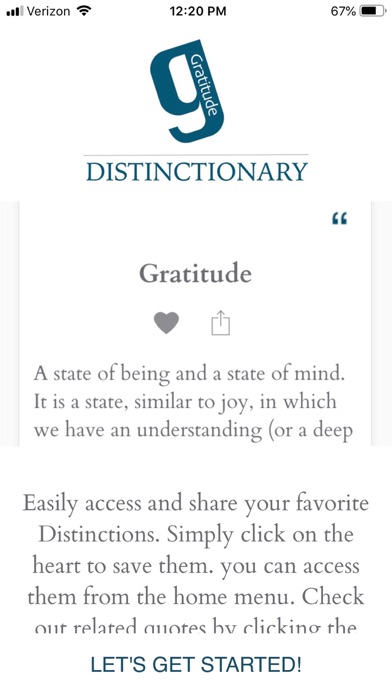 Gratitude Distinctionary iPhone screenshot 2 - Education app