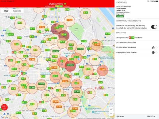 Citybikes Vienna iPad screenshot 4 - Navigation app