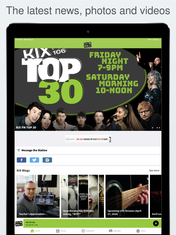KIX FM 106 iPad screenshot