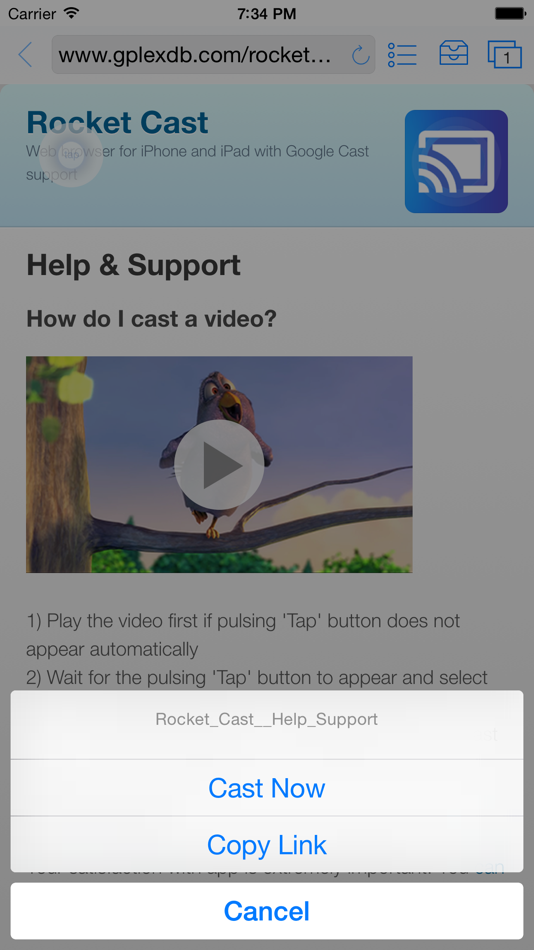 #1. Rocket Video Cast (iOS) 由: Ameen Mody