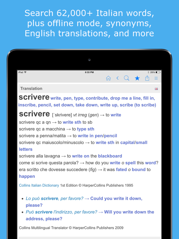 Screenshot #4 pour Italian Dictionary & Thesaurus