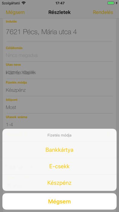 Taxi4 app Screenshot