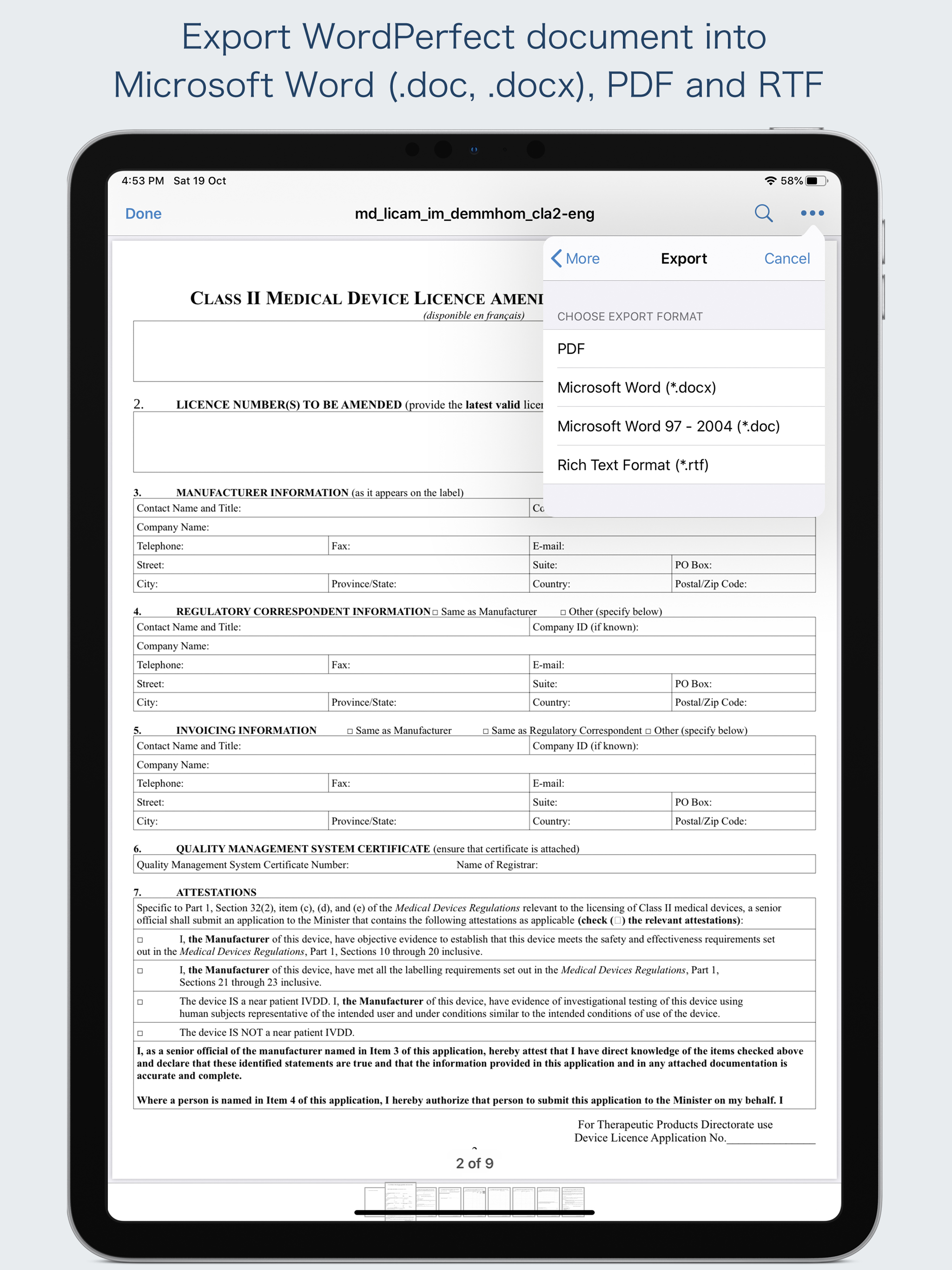 WPD Reader - for WordPerfect