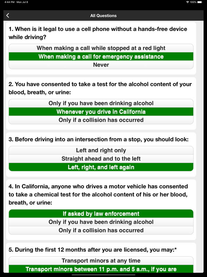 CA DMV Permit Test Now