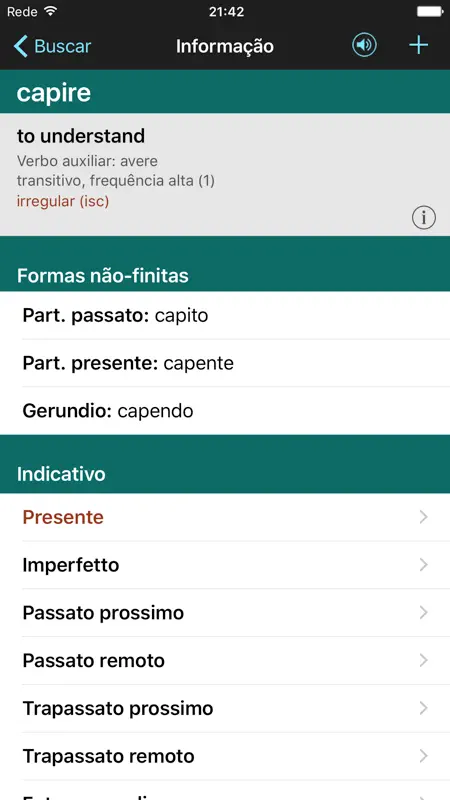 Verbos italianos e conjugação screenshot 3 of 5