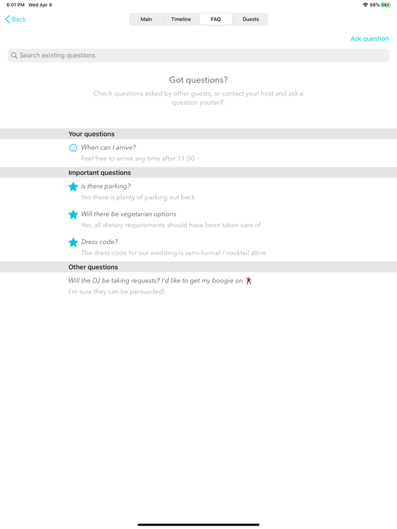 Marri - Wedding Organiser iPad screenshot