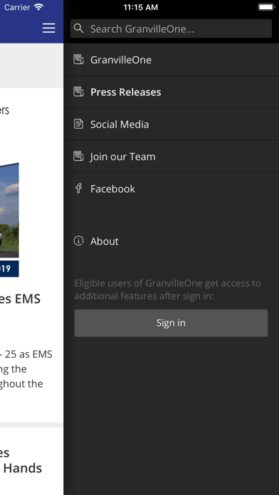GranvilleOne-Granville Health Screenshot