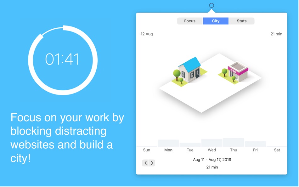 #1. Focus City - Pomodoro Timer (macOS) 由: Aravindhan Parasuram