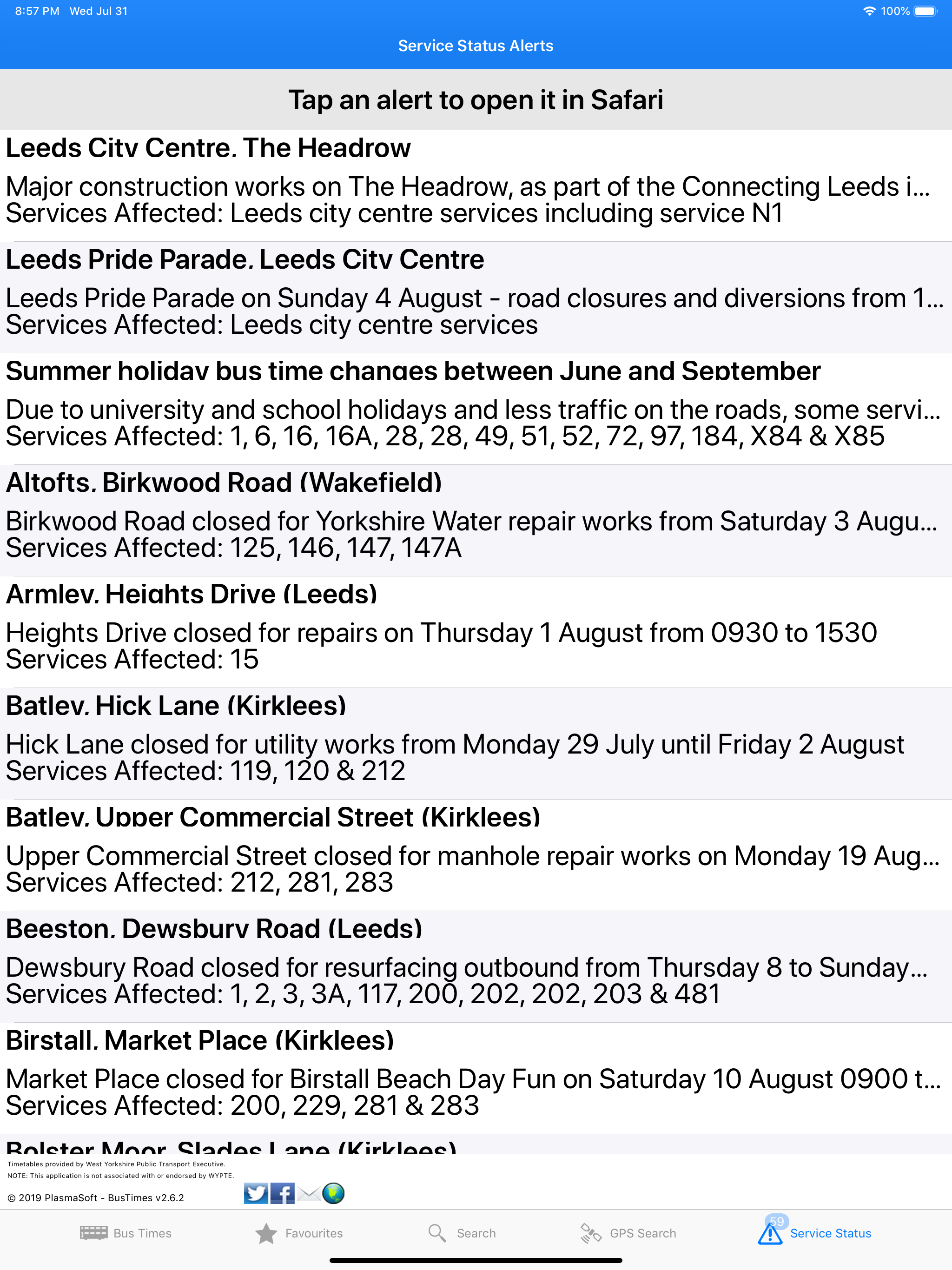 Bus Times - Yorkshire