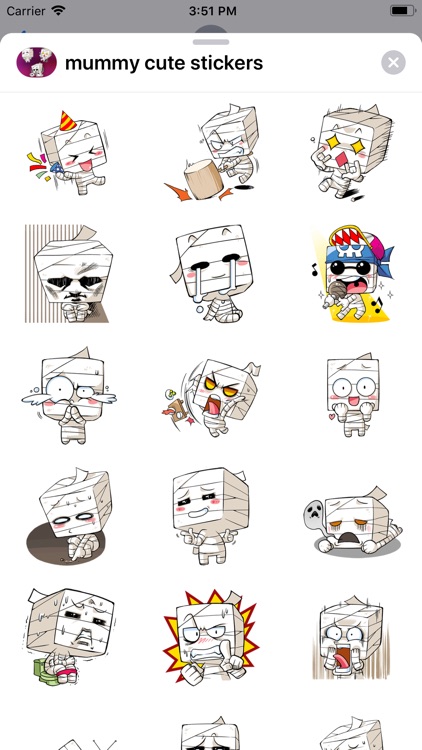 Mummy Cute Halloween stickers
