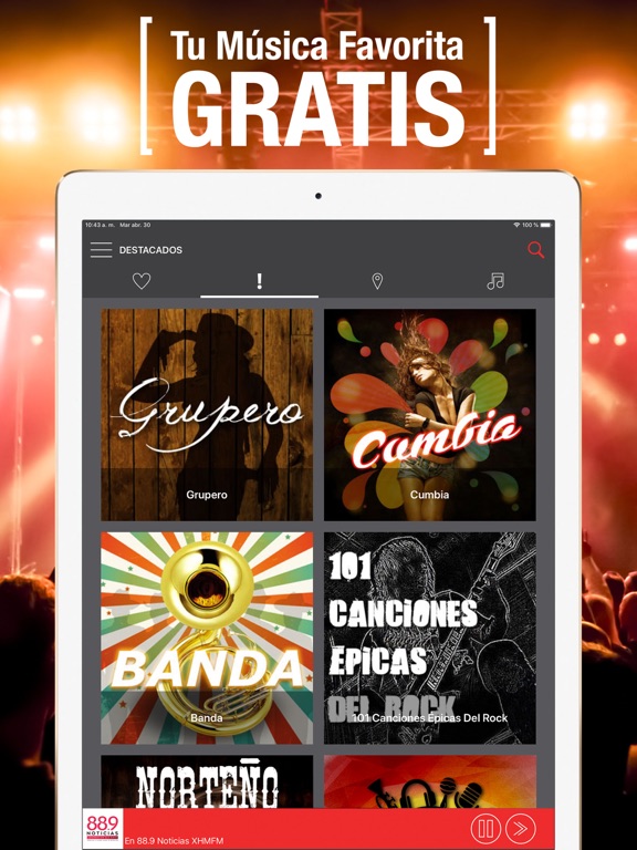 iRadio FM Música y Radio iPad screenshot 1 - Music app