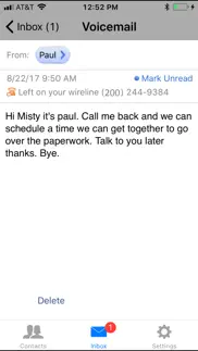 at&t voicemail viewer (work) iphone screenshot 2