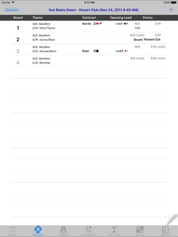 Bridge Scorepad iPad screenshot 4 - Games app