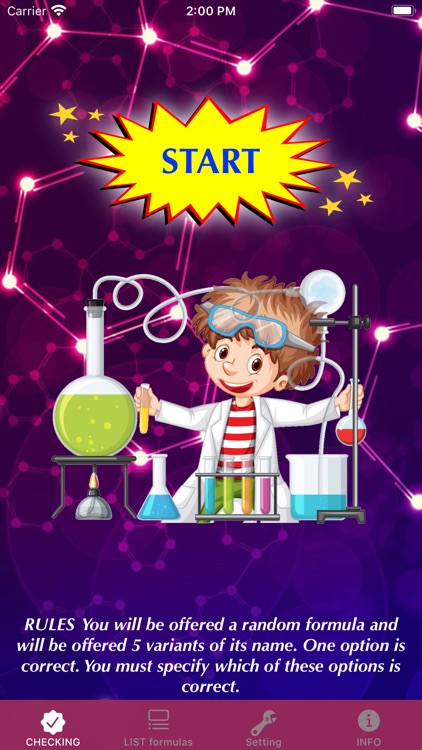 Check chemical formulas