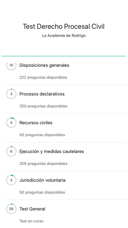 Test Derecho Procesal Civil