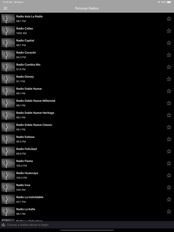 Peru Radio Stations iPad screenshot 1 - Music app