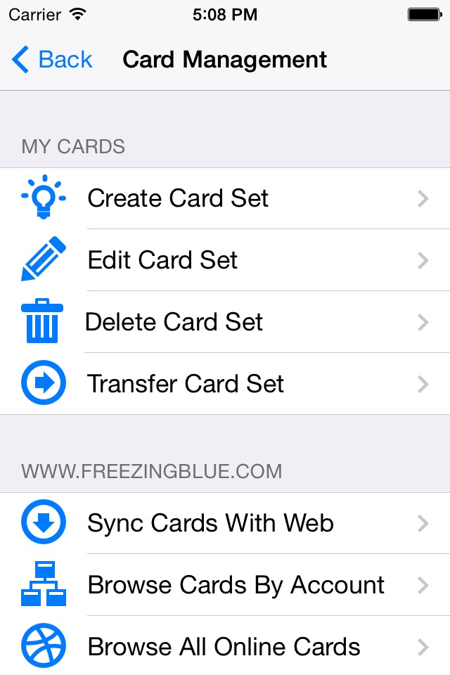 FreezingBlue Flashcards screenshot 3